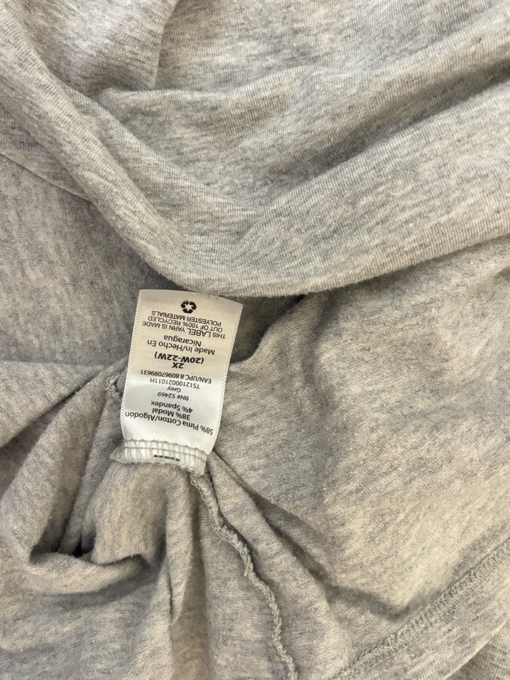 Terra & Sky Short Sleeve Pullover Top Women’s 2X 20W 22W Gray Shirt - Picture 8 of 8